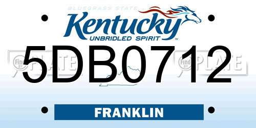 5DB0712 Kentucky License Plate