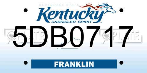 5DB0717 Kentucky License Plate