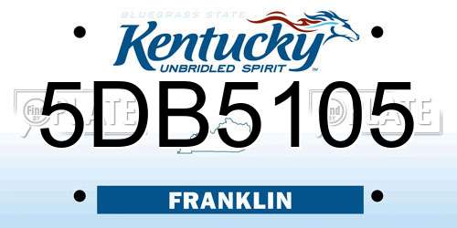 5DB5105 Kentucky License Plate
