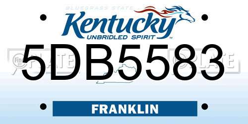 5DB5583 Kentucky License Plate