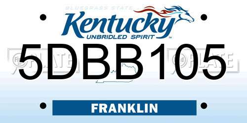 5DBB105 Kentucky License Plate