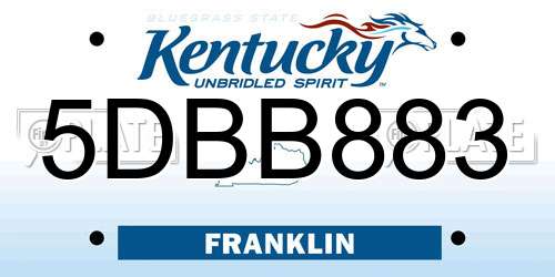 5DBB883 Kentucky License Plate