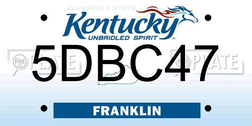 5DBC47 Kentucky License Plate