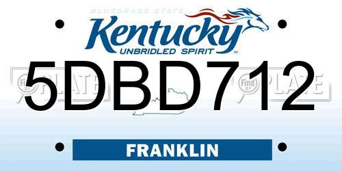 5DBD712 Kentucky License Plate
