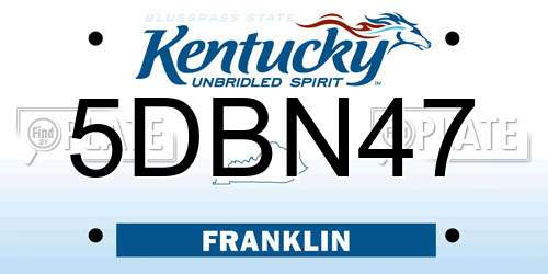 5DBN47 Kentucky License Plate