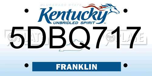 5DBQ717 Kentucky License Plate