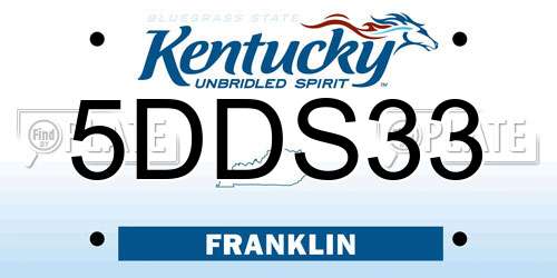 5DDS33 Kentucky License Plate