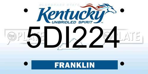 5DI224 Kentucky License Plate