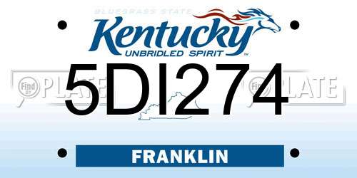 5DI274 Kentucky License Plate