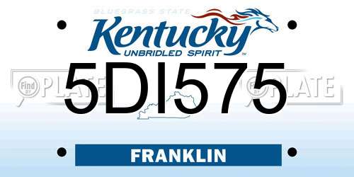 5DI575 Kentucky License Plate