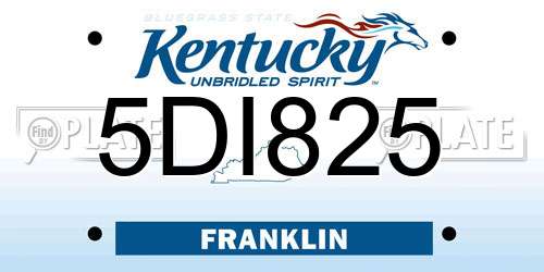 5DI825 Kentucky License Plate