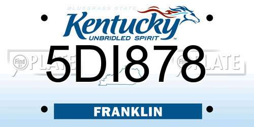 5DI878 Kentucky License Plate