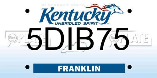 5DIB75 Kentucky License Plate