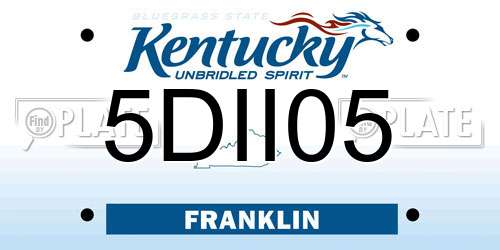 5DII05 Kentucky License Plate