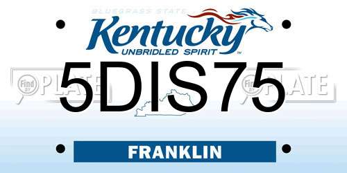 5DIS75 Kentucky License Plate