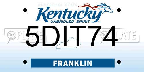 5DIT74 Kentucky License Plate