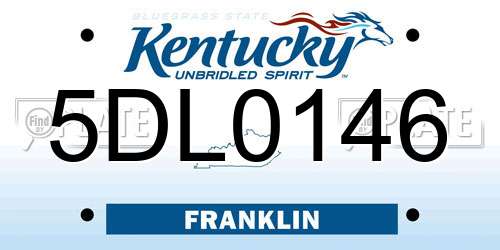 5DL0146 Kentucky License Plate