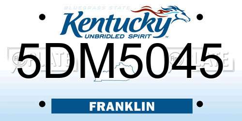 5DM5045 Kentucky License Plate