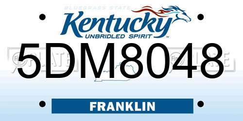 5DM8048 Kentucky License Plate