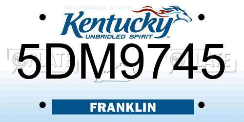 5DM9745 Kentucky License Plate