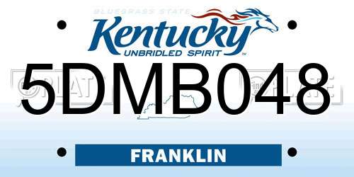 5DMB048 Kentucky License Plate