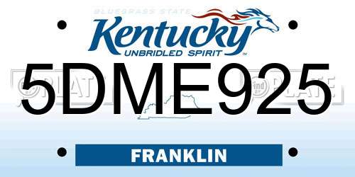 5DME925 Kentucky License Plate