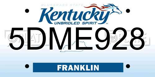 5DME928 Kentucky License Plate