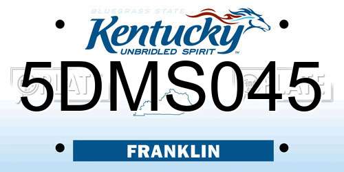 5DMS045 Kentucky License Plate