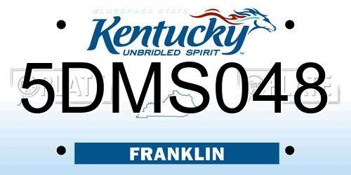 5DMS048 Kentucky License Plate