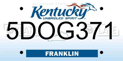 5DOG371 Kentucky License Plate