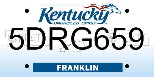 5DRG659 Kentucky License Plate