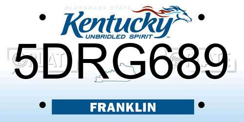 5DRG689 Kentucky License Plate