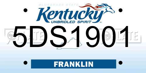 5DS1901 Kentucky License Plate