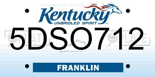 5DSO712 Kentucky License Plate