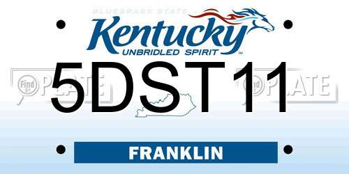 5DST11 Kentucky License Plate