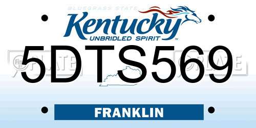 5DTS569 Kentucky License Plate