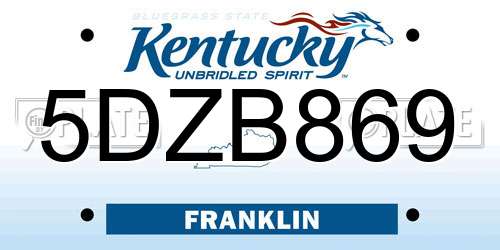 5DZB869 Kentucky License Plate