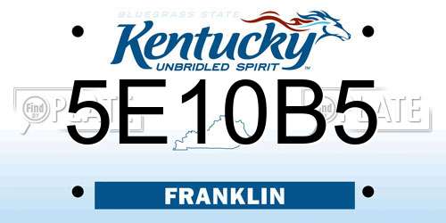 5E10B5 Kentucky License Plate