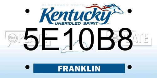 5E10B8 Kentucky License Plate