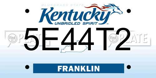 5E44T2 Kentucky License Plate