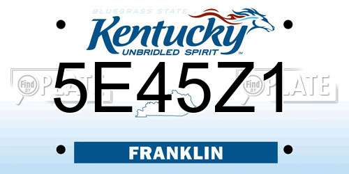 5E45Z1 Kentucky License Plate