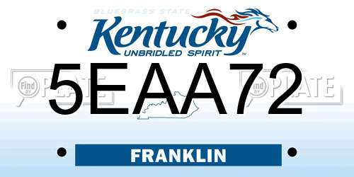 5EAA72 Kentucky License Plate