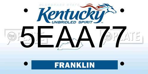 5EAA77 Kentucky License Plate