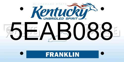 5EAB088 Kentucky License Plate