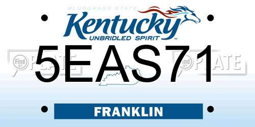 5EAS71 Kentucky License Plate