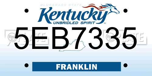 5EB7335 Kentucky License Plate