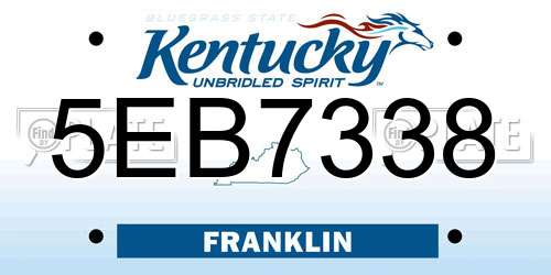 5EB7338 Kentucky License Plate