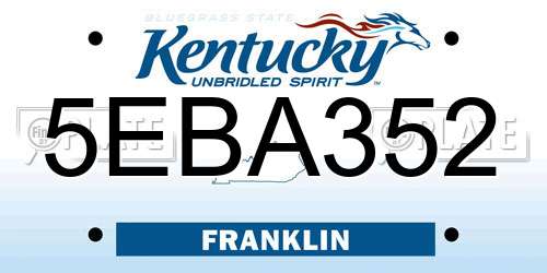 5EBA352 Kentucky License Plate