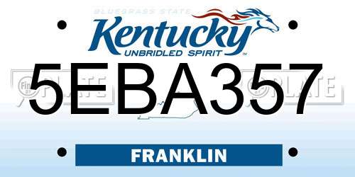 5EBA357 Kentucky License Plate