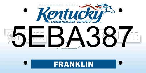 5EBA387 Kentucky License Plate